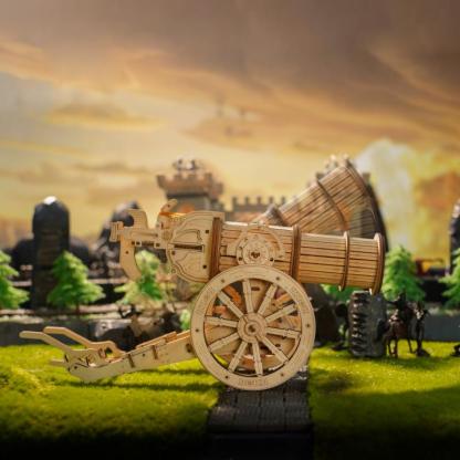 ROKR Wheeled Siege Artillery KW801 side view wooden cannon on grass