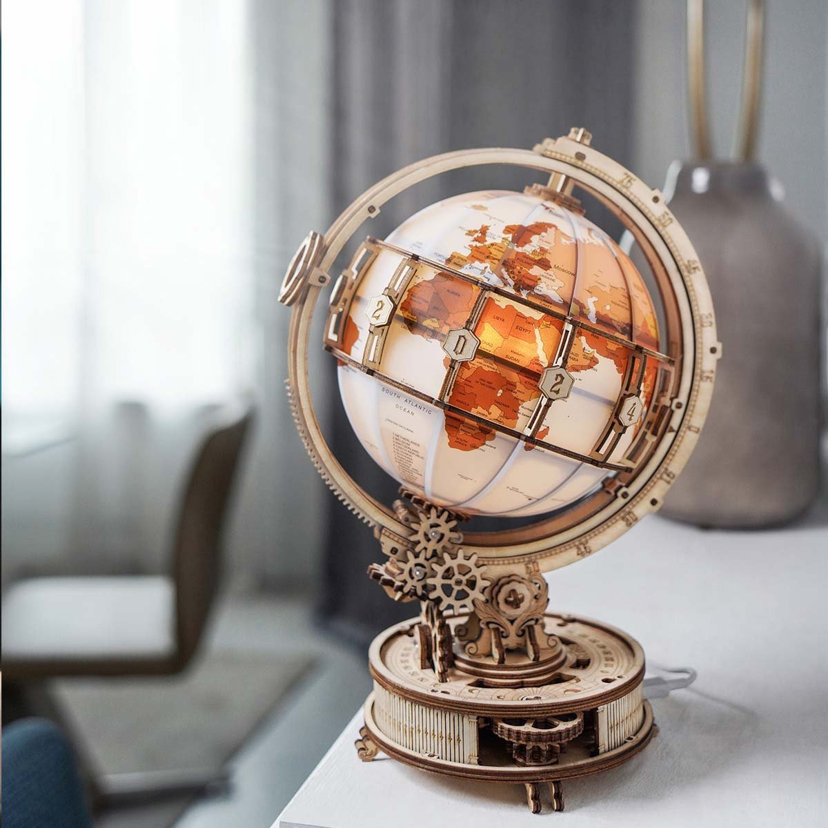 ROKR Luminous Globe ST003 globe displayed in bright room scene