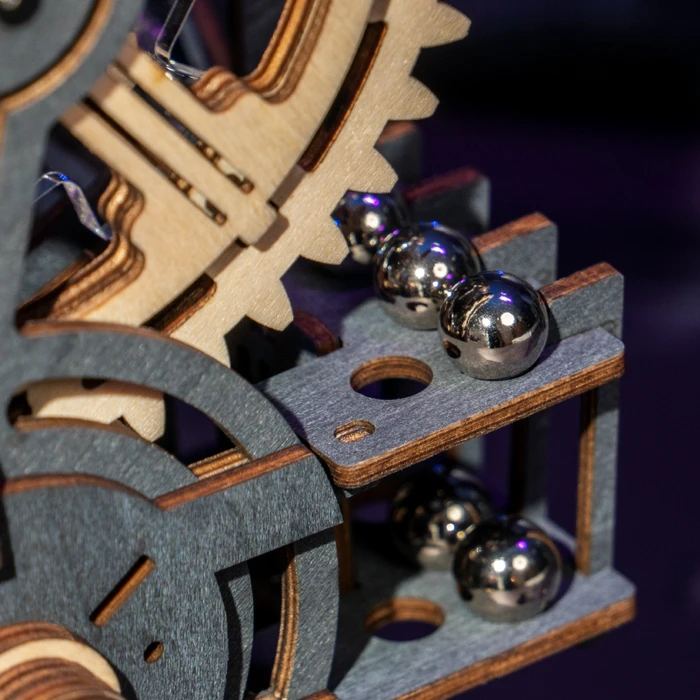 ROKR Marble Night City LGA01 ball return and gear mechanism close-up