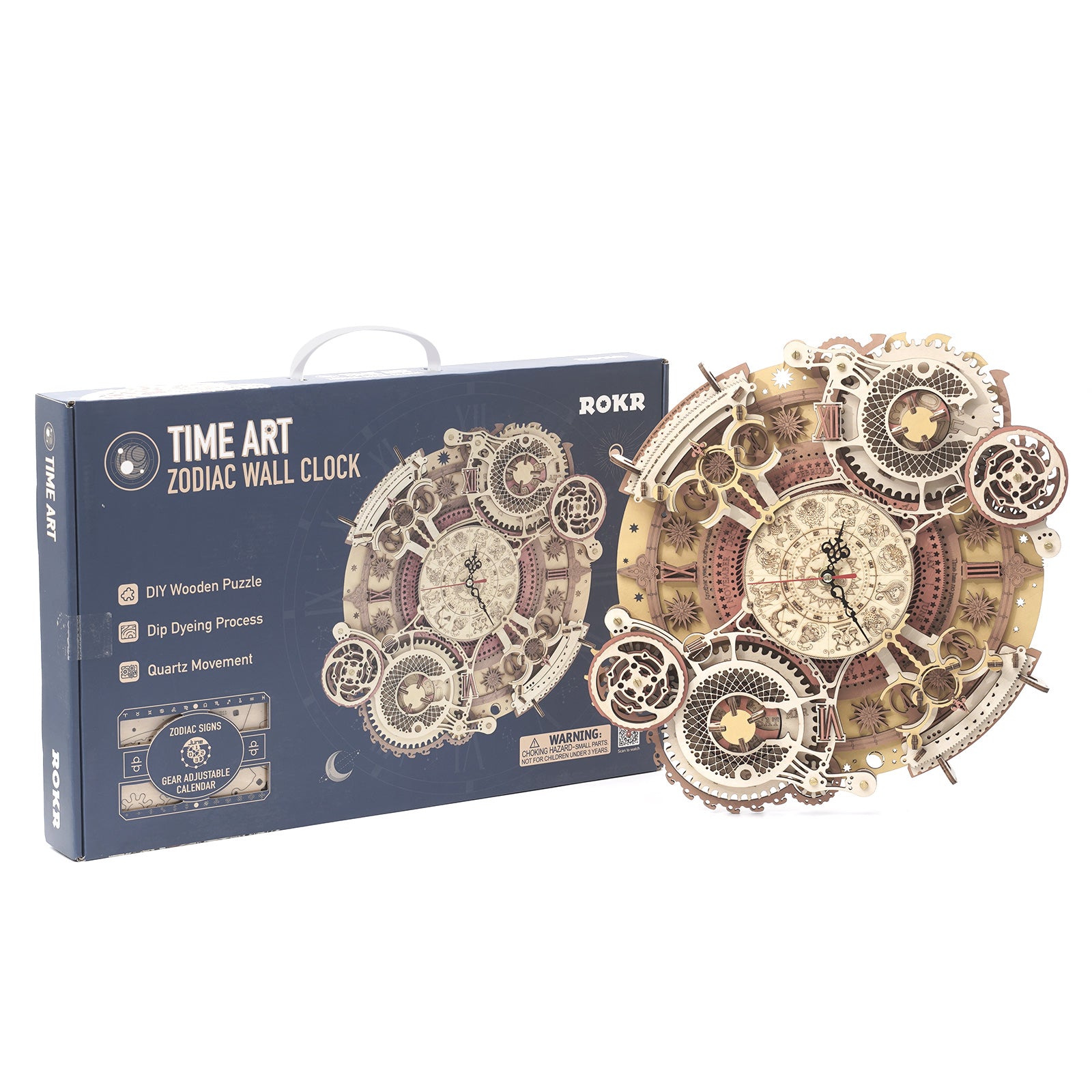ROKR Zodiac Wall Clock LC601 package box with clock artwork