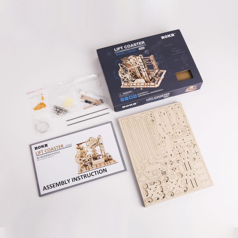 ROKR Marble Explorer LG503 hand building wooden marble track pieces