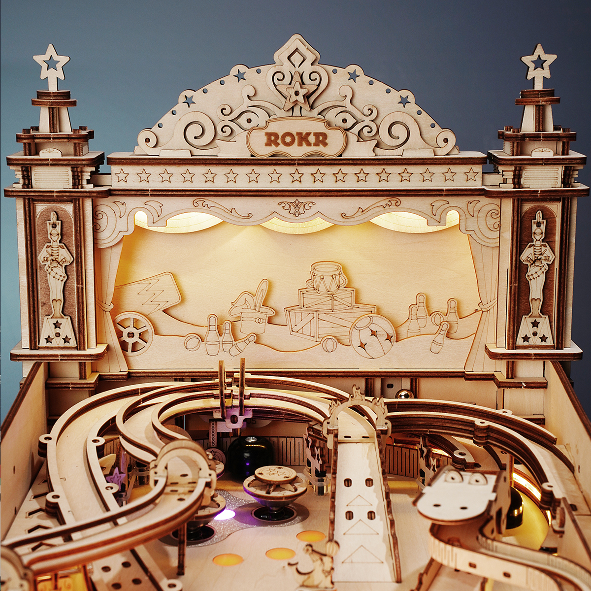 ROKR 3D Pinball EG01 ornate front arch close-up