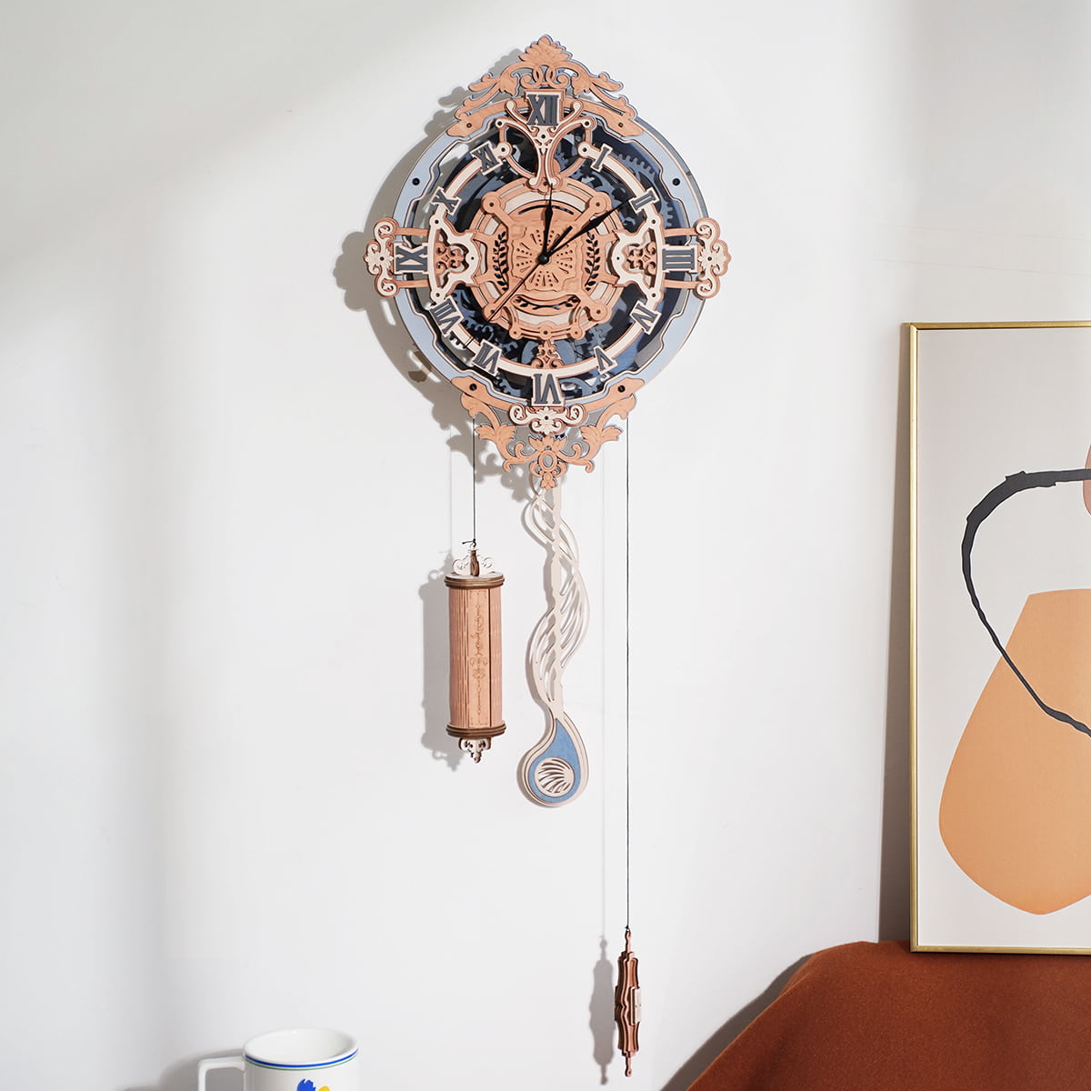 ROKR Romantic Note Wall Clock LC701 wall-hanging clock with pendulum