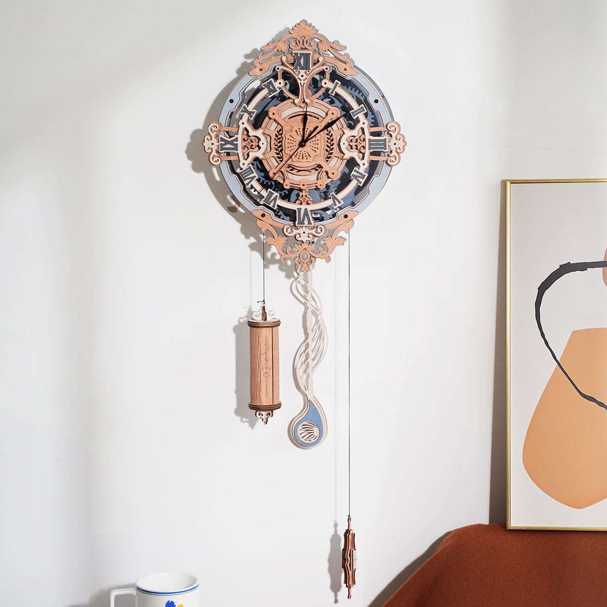 ROKR Romantic Note Wall Clock LC701 wall-hanging clock with pendulum