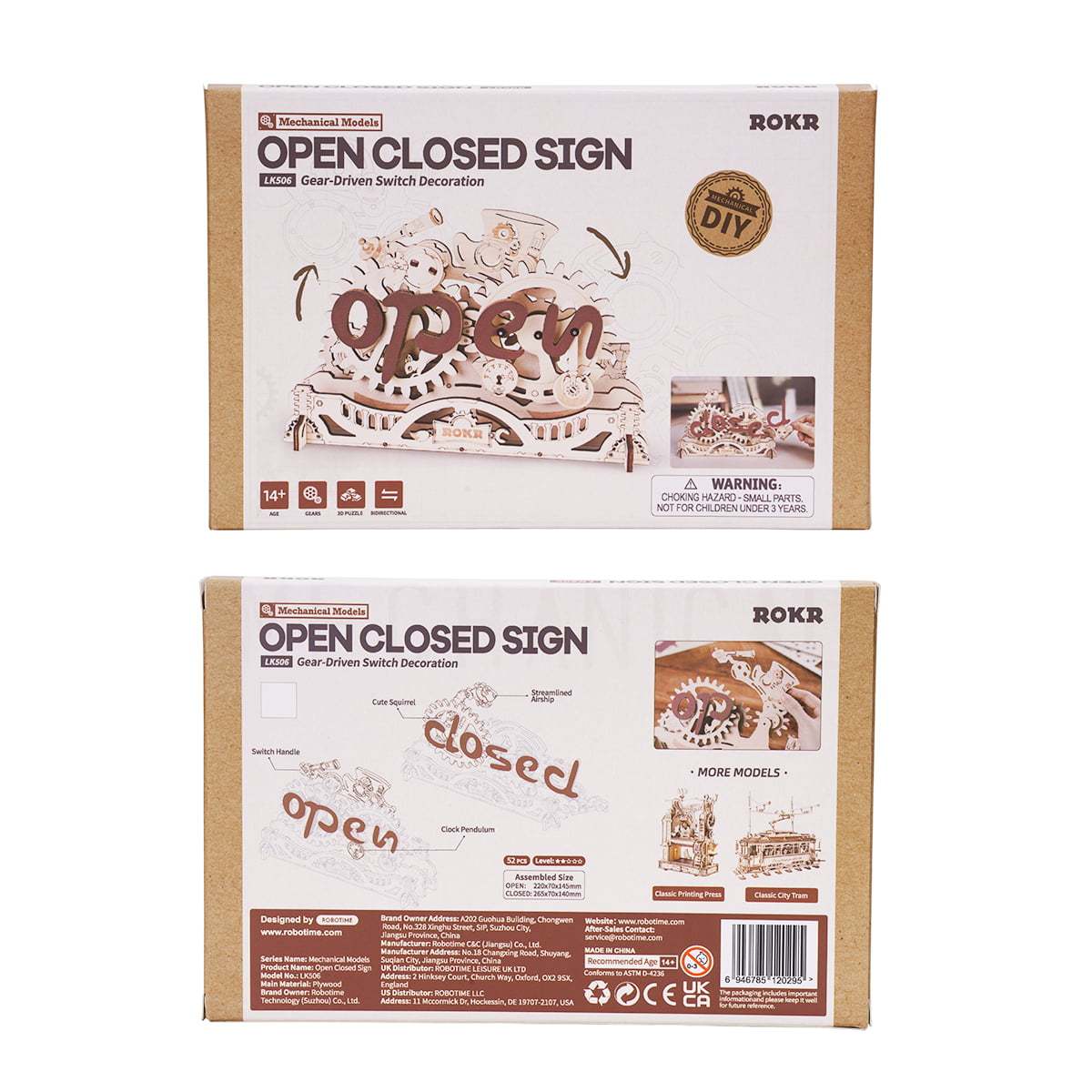 ROKR Open Closed Sign LK506 product packaging box
