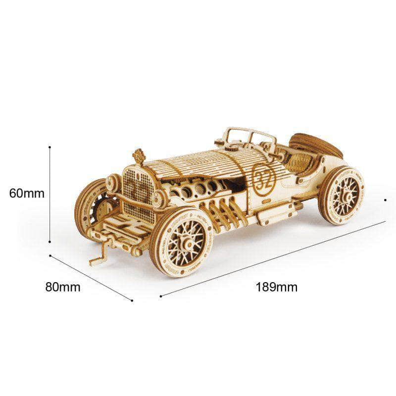 ROKR Grand Prix Car MC401 size graphic with assembled dimensions