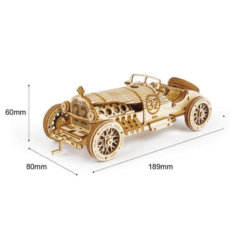 ROKR Grand Prix Car MC401 size graphic with assembled dimensions