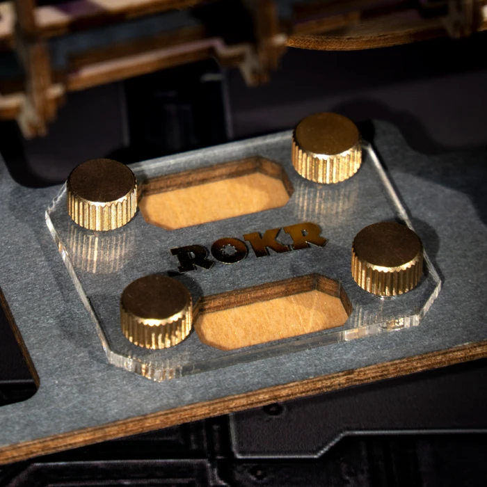ROKR Marble Night City LGA01 close-up of gear wheel and hidden marble path