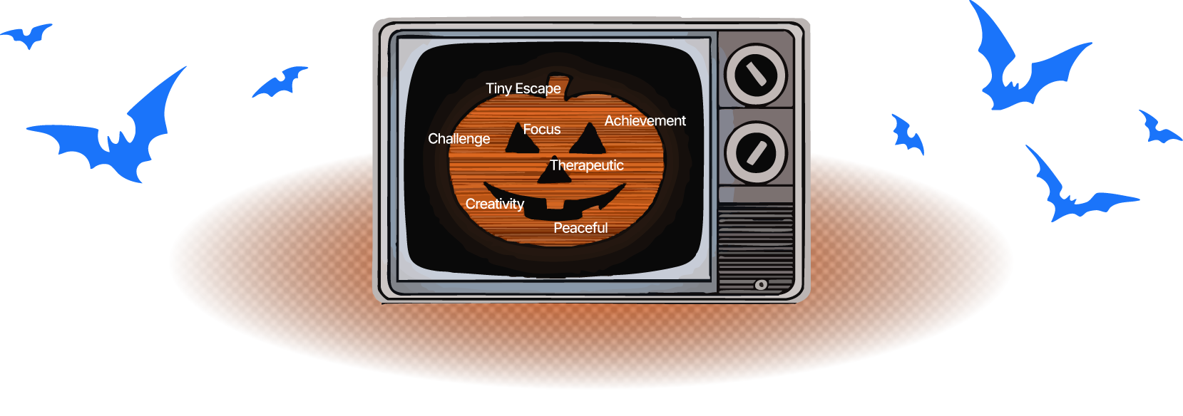 Retro TV showing curse clues