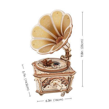 ROKR Diva Gramophone AMK82 - Wooden Music Box Model