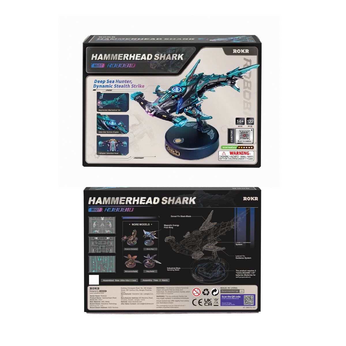 Hammerhead Shark MI07 package front and back with model information