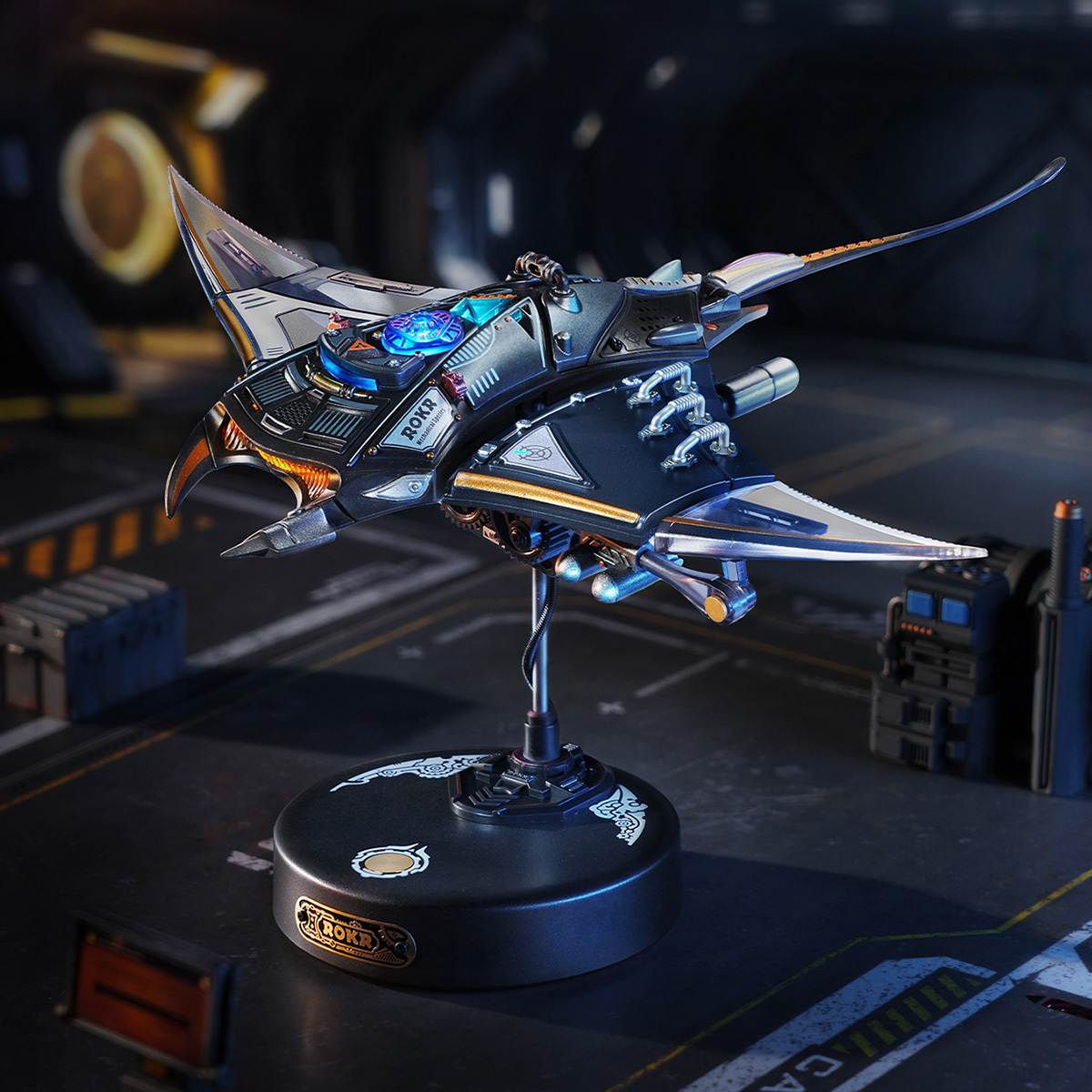 ROKR Manta Ray MI06 model in dramatic sci-fi display scene