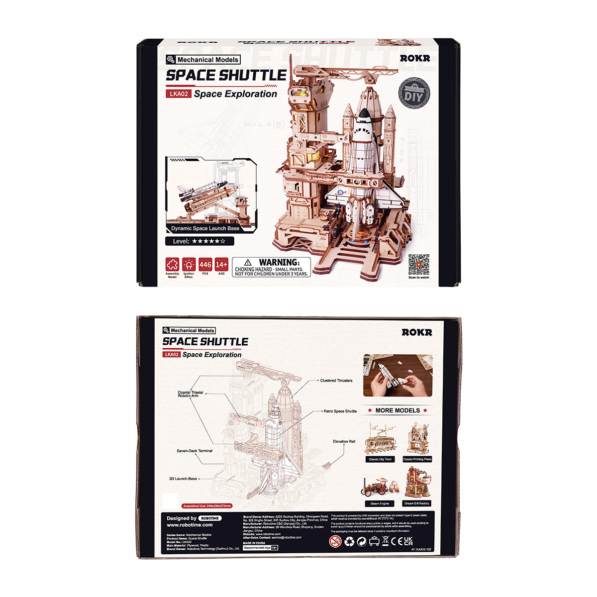 Space Shuttle LKA02 package front and back with model information