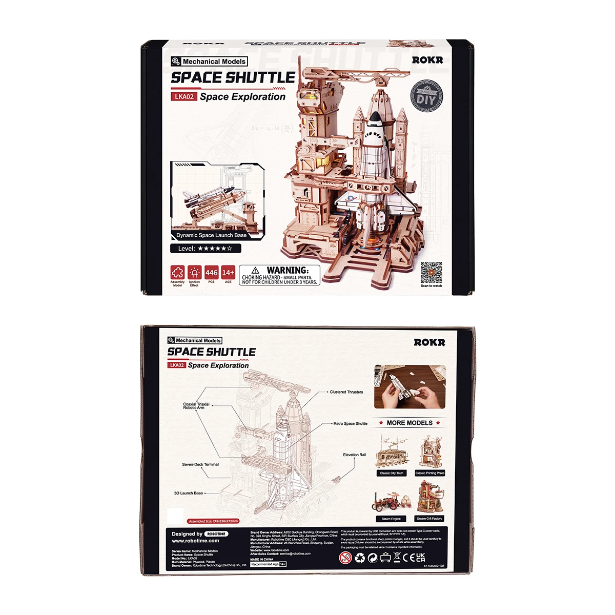 Space Shuttle LKA02 package front and back with model information