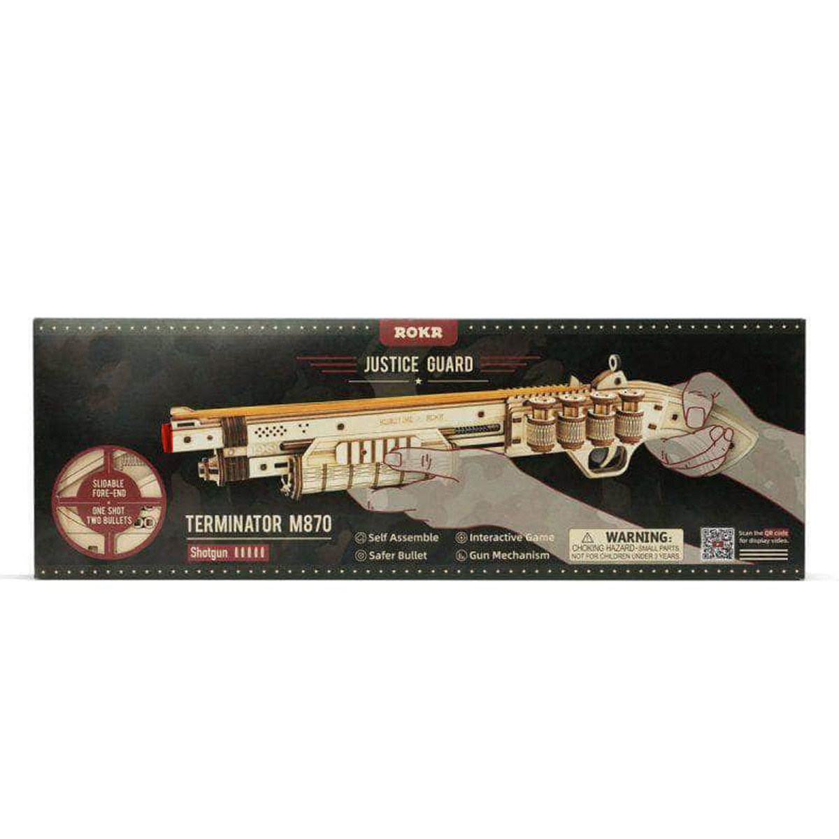 ROKR Terminator M870 LQ501 package front with shotgun artwork